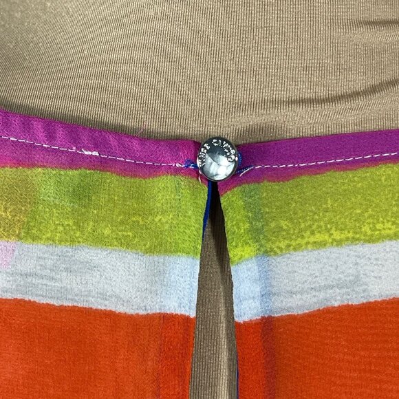 Vince Camuto Swim Cover-Up Tunic Sleeveless Bright L Large Stripe Colorful - Picture 5 of 7